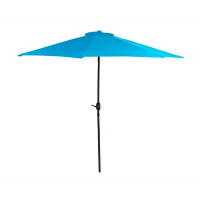 Outdoor Patio Market Umbrella 6.5 Ft. with Hand Crank, Turquoise Blue   
